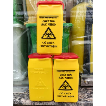 Bình Hủy bơm Kim Tiêm 1,5 lít, thùng chứa kim tiêm,rác sắc nhọn, sinh học, hộp đựng vật sắc nhọn 1.5L