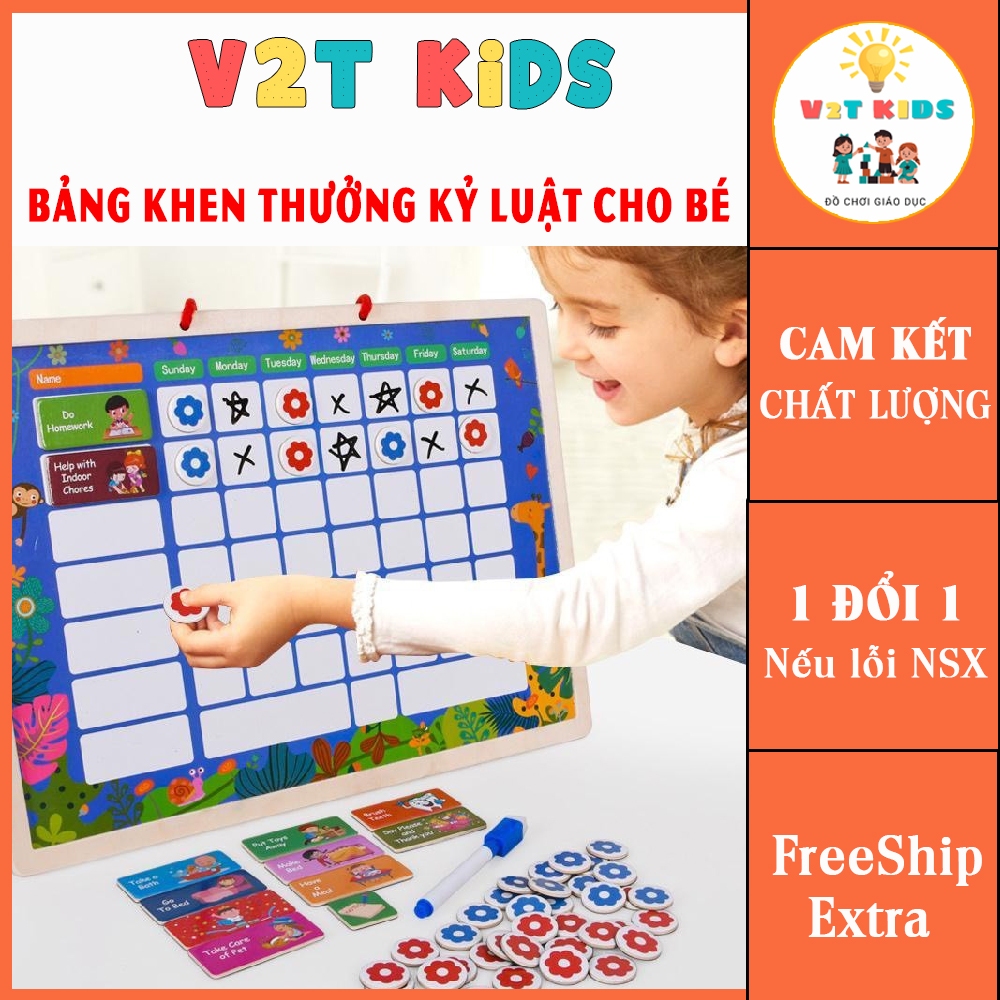 Bảng khen thưởng kỷ luật cho bé bằng gỗ