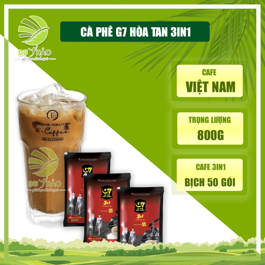 Cafe G7 - cà phê sữa hòa tan 3in1 Bịch 50 gói x16gr, Đặc sản coffee ...