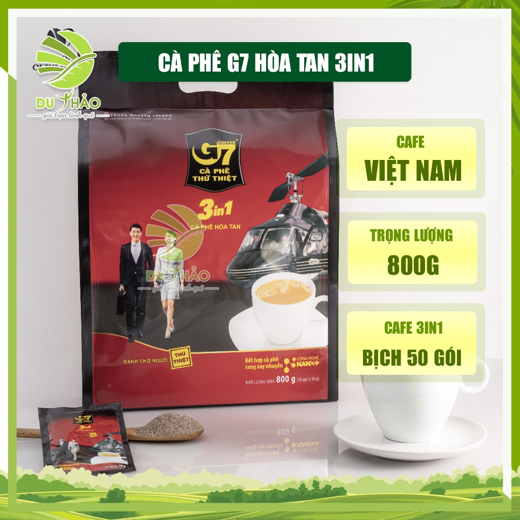 Cafe G7 - cà phê sữa hòa tan 3in1 Bịch 50 gói x16gr, Đặc sản coffee ...