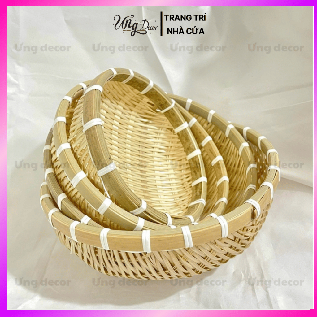 Rổ,rế mini mây tre đan , đĩa sen trí decor nhà cửa Ưng decor | Shopee ...