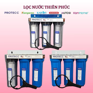 BỘ 3 CẤP LỌC⚡️ XẢ KHO ⚡️ 10 INCH 1 RON LỌC NƯỚC - BỘ 3 LỌC NƯỚC,CẶN BẨN,KHỬ MÙI - BỘ 3 LỌC THÔ