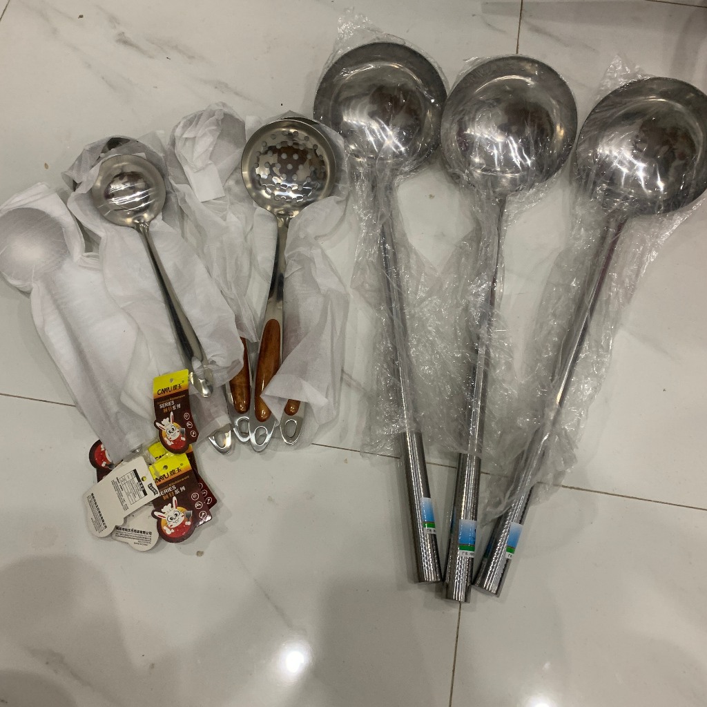muôi múc canh , muôi phở , muôi lỗ , chất liệu inox 304 không rỉ tiện ...