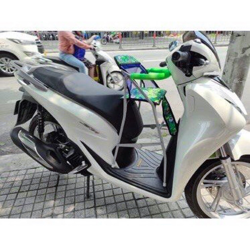 [ KÈM DÂY] Ghế ngồi xe SH có dây đai an toàn cho bé ,ghế ga xếp sắt sơn tĩnh điện gấp gọn , AN TOÀN CHO BÉ
