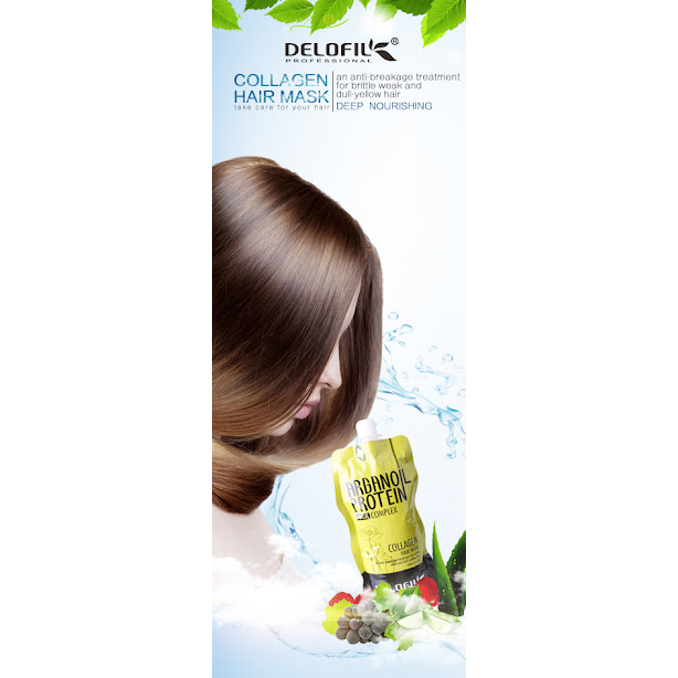 Kem Ủ, Hấp Tóc Arganoil Protein Tái Sinh Tóc Hư Tổn Delofilk Collagen Hair Mask | Made In Italy | 500Ml