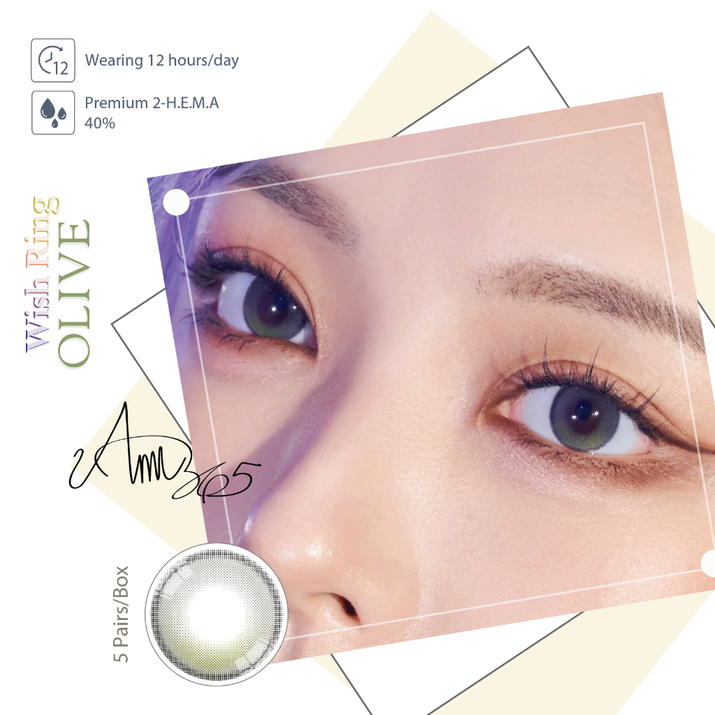 Ảnh Lens 1 Ngày Màu Ombre Xanh Olive Loang Khói Ann365 Cận Loạn 0 – 8 Độ 2