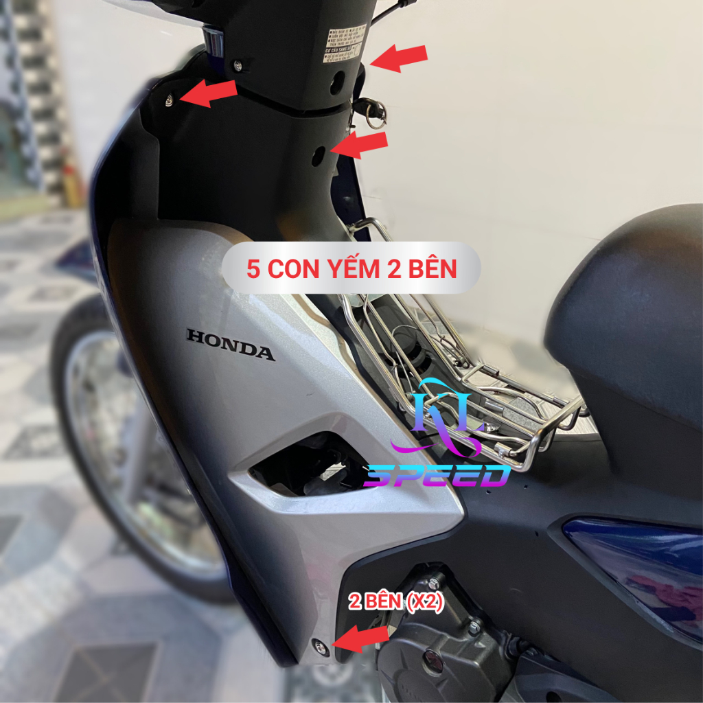 Ốc salaya inox Wave 110 100 [2010-2025], full dàn áo, gắn baga | dàn áo | che sên | ốp pô | treo pô