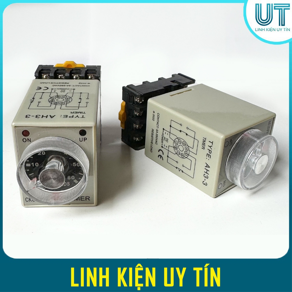 Relay thời gian CKC AH3-3 ( đủ loại 12V, 24V, 220V) TẶNG KÈM ĐẾ - Rơ le ...