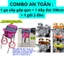 Combo An Toàn : 1 ghế ga xếp sắt sơn xếp gọn + 1 dây đai 100cm + 1 gối 2 đầu đi xe máy cho bé
