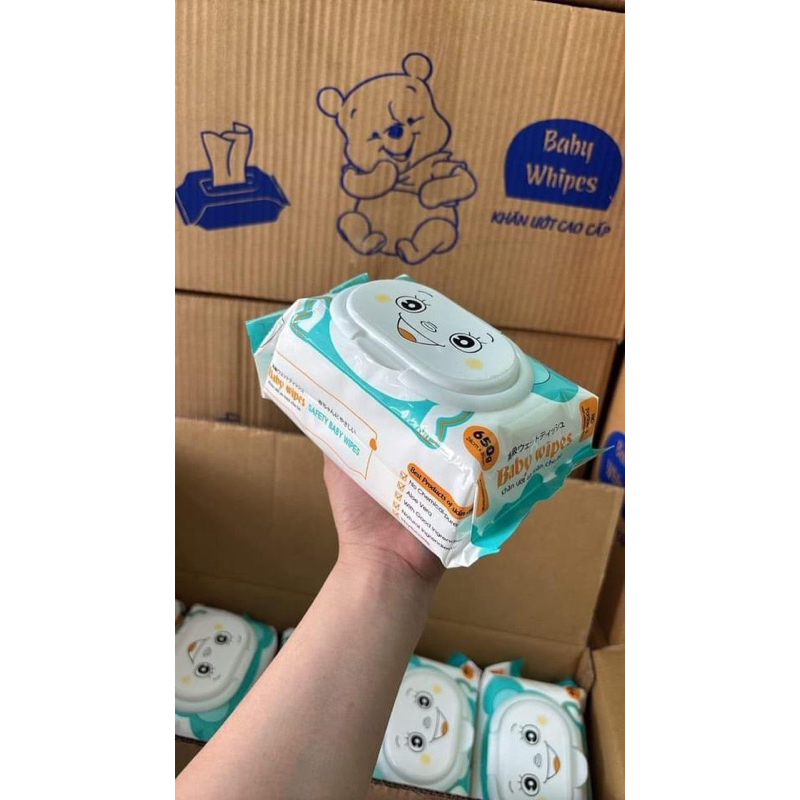 (Combo 10gói) Khăn ướt Baby Wipes 650gam khăn ướt không mùi, khổ giấy lớn
