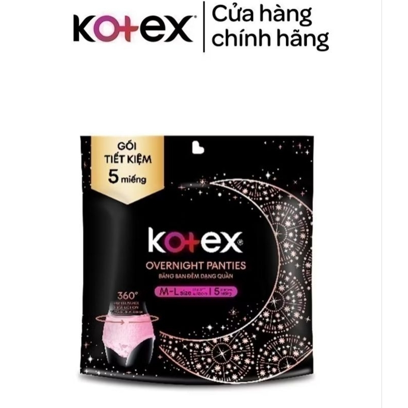 1 gói băng vệ sinh dạng quần Kotex ML 5 chiếc/gói (MẪU MỚI)