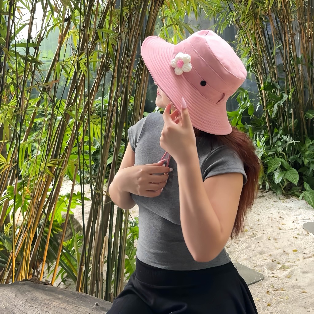 Mũ Nón Bucket CAO BỒI PHỐI HẠT - Dây có thể tháo rời hạt