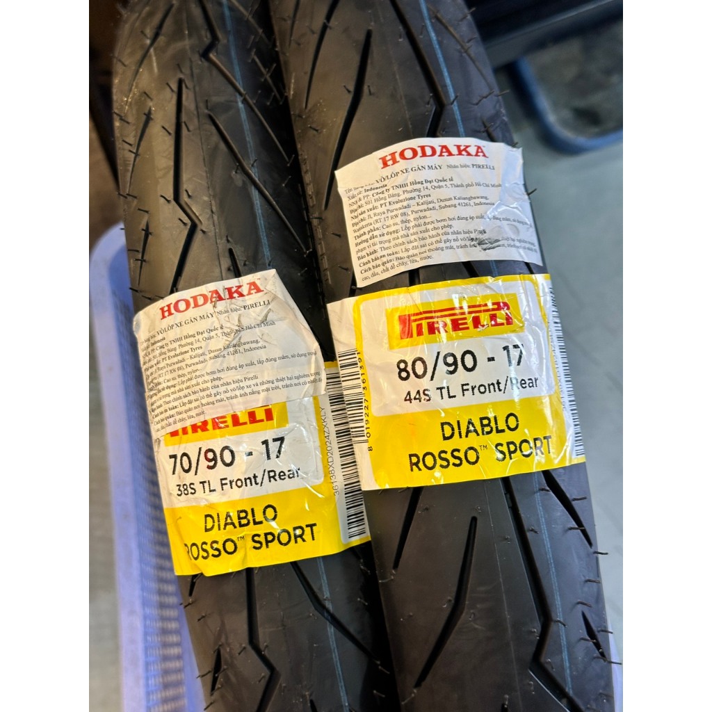 Vỏ Pirelli Rosso Sport 70/90 - 80/90/17 Ko Ruột gắng xe Yaz , Xipo và ...