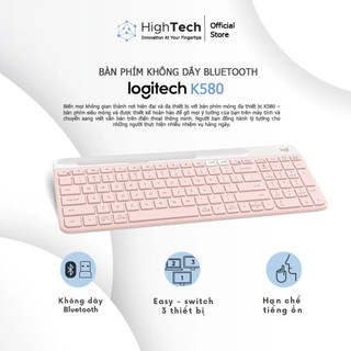 Bàn phím không dây Bluetooth Logitech K580 - Kết nối đa thiết bị, mảnh gọn, PC/ iPad