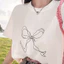 Áo thun 3158 YUSTUDIO, áo thun form rộng tay lỡ chất cotton khô mẫu Nơ Lớn