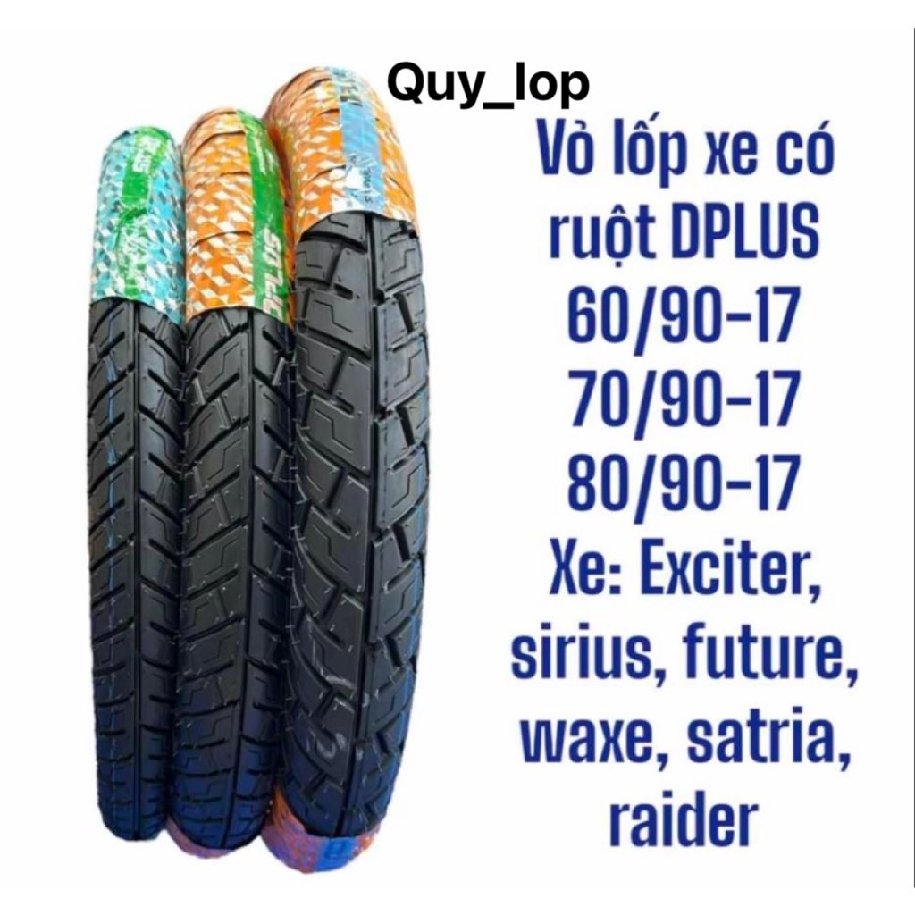 Vỏ lốp Dplus 70 80/90-17 mẫu gai City Pro. Vỏ dùng ruột (săm) D373 ...