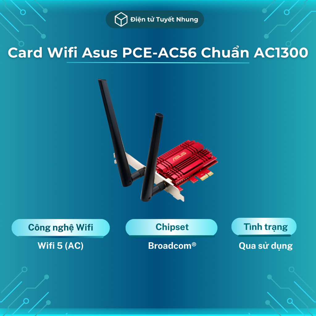 Card Wifi Asus Pce Ac56 Chuẩn Ac1300 Qua Sử Dụng Card Wifi Pc Bh Lỗi 1 1 1 Tháng Shopee