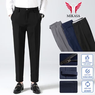 Quần Tây Âu vải Nam công sở cao cấp trẻ trung Dáng Ôm Chuẩn Vải lụa vinteck Không Nhăn LUCY MALL