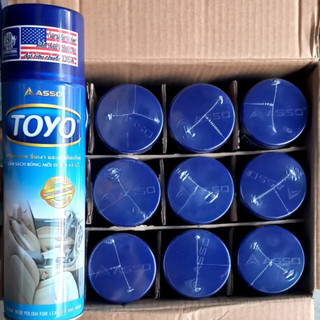[Thùng 12 Chai] Xịt bóng da gỗ nội ngoại thất nhựa ô tô xe máy toyo 500ml