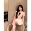 Set váy áo sơ mi trắng hồng chiết eo tiểu thư phong cách Hàn Quốc siêu xinh sẵn hàng kèm video