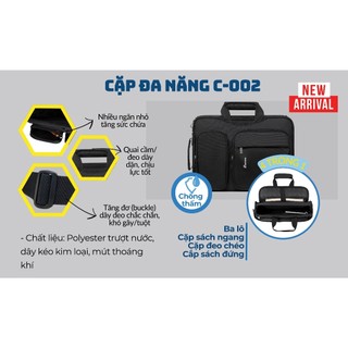 Cặp/ Balo Laptop Bitex Đa Năng màu đen dành cho học sinh, sinh viên, giáo viên, nhân viên văn phòng