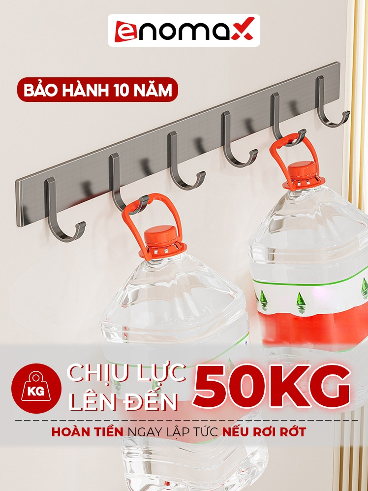 Ảnh Móc treo quần áo Enomax dán tường, treo đồ đa năng, chịu lực lên đến 50KG, chất liệu Thép Carbon cao cấp, chống gỉ sét 2