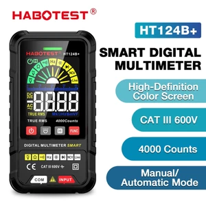 HABOTEST HT124 Đồng hồ vạn năng kỹ thuật số thông minh 600V AC/DC Voltage Meter 4000 Count True Mean
