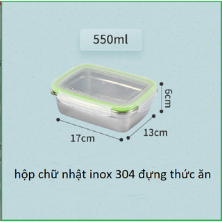 Bộ 3 Hộp INOX 304 Kháng Khuẩn dt 2800+1800+550ml Đựng Thực Phẩm Giữ Rau Củ Luôn Tươi Trong Tủ Lạnh