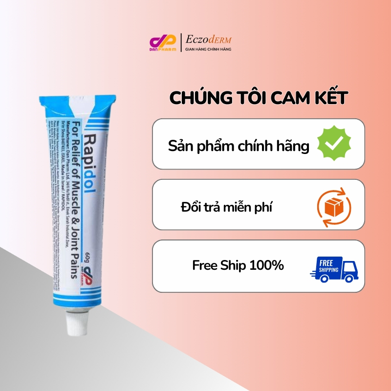 Kem bôi giảm đau nhức và  viêmkhớp RAPIDOL DANPHARM Tuýp 60g nhập khẩu Israel tuyp 60g