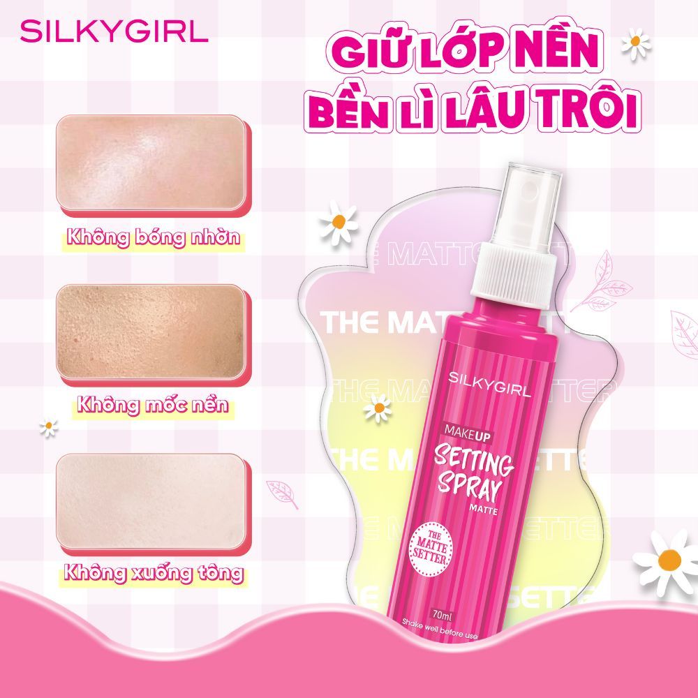 Ảnh Xịt Giữ Lớp Trang Điểm Lâu Trôi Silkygirl Makeup Setting Spray - Matte 70ml 2