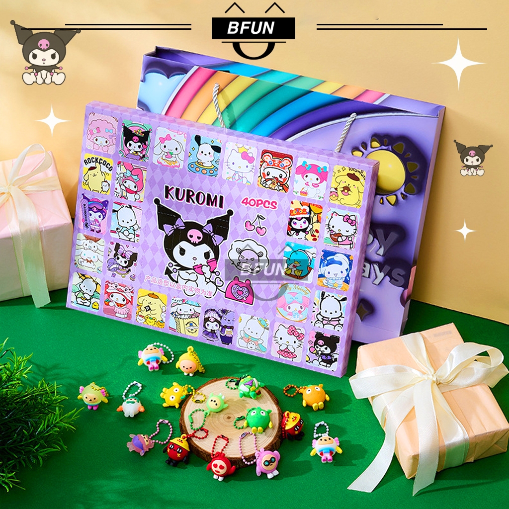 Hidden Box Hộp Quà Bất Ngờ 40 Món Kuromi , Gấu Dâu - Blind Box Móc Khóa ...