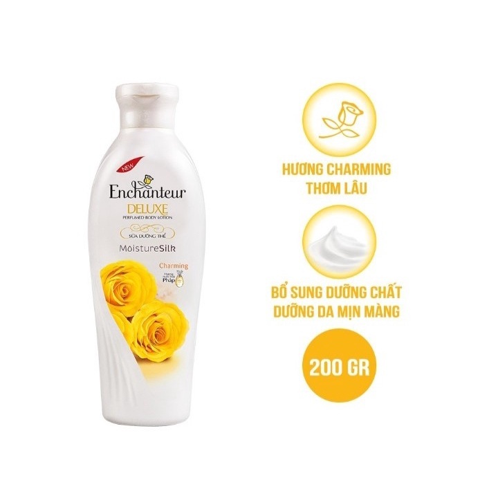 Sữa tắm hương nước hoa dưỡng da thơm mịn Enchanteur 180g sữa dưỡng ẩm 200G