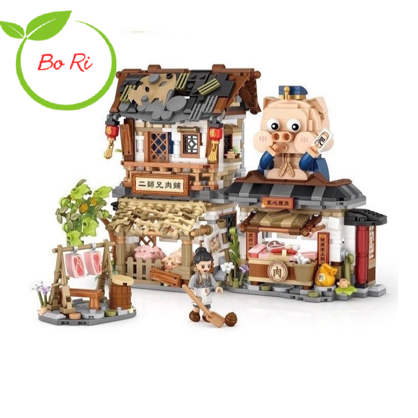 Đồ chơi lắp ráp khối building blocks mini LOZ mô hình Butcher's shop ...