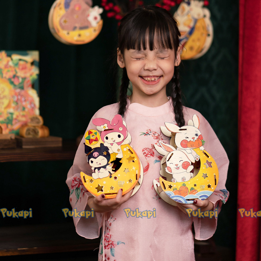 Đèn Lồng Gỗ Lồng Đèn Trung Thu Đèn Lồng Trung Thu Đèn Lồng Thỏ Tô Màu In Màu Handmade Cho Bé - Đồ Chơi Cho Bé PUKAPI