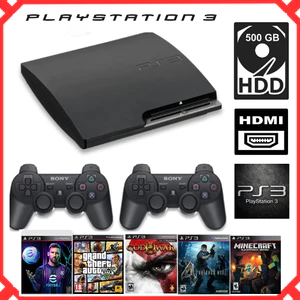 Máy game ps3 500gb có pes 2025 tiếng Việt,2 tay cầm không dây - 30 game, pes 2024, Fifa 24 bảo hành 2 tháng - Playstatio