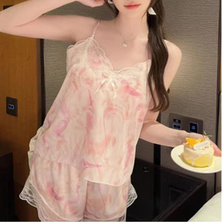 Bộ Ngủ Lụa Hai Dây mềm Mịn Cho Nữ Hàng Quảng Châu Cao Cấp,Chất Lụa Tơ Mềm Mịn Nhiều Họa Tiết