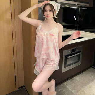 Bộ Ngủ Lụa Hai Dây mềm Mịn Cho Nữ Hàng Quảng Châu Cao Cấp,Chất Lụa Tơ Mềm Mịn Nhiều Họa Tiết