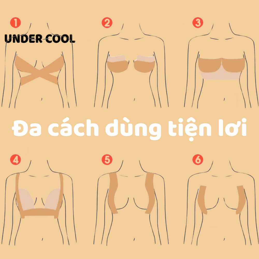 Miếng dán nâng ngực cho nữ UNDERCOOL cuộn dán ngực vô hình tiện dụng tạo được nhiều kiểu nâng ngực đa năng-144 DT05