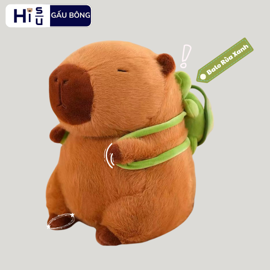 Capybara Balo Rùa Gấu Capybara Đeo Balo Rùa Đáng Yêu Gấu Bông Capybara Đeo Cặp Cao Cấp Chất Vải Lông Và Đường May Đẹp
