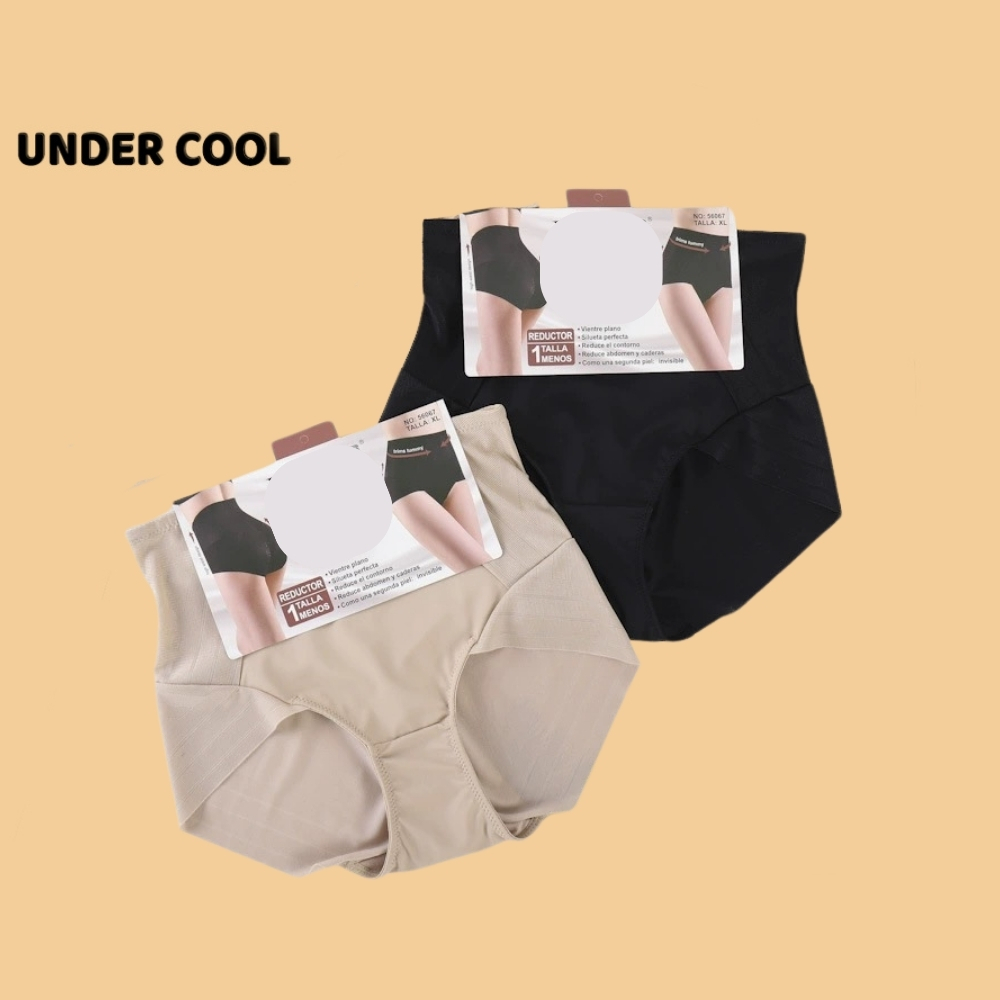 Quần Lót Định Hình Bụng Dưới UNDERCOOL Eo Bằng Lụa Lạnh Không Lộ, cạp cao, màu da đen QL46
