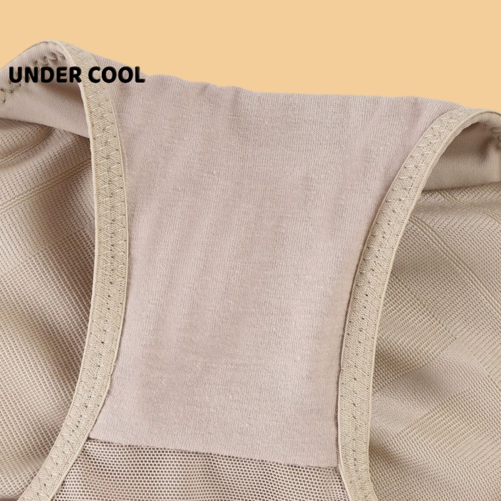Quần Lót Định Hình Bụng Dưới UNDERCOOL Eo Bằng Lụa Lạnh Không Lộ, cạp cao, màu da đen QL46