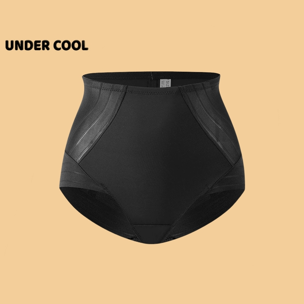 Quần Lót Định Hình Bụng Dưới UNDERCOOL Eo Bằng Lụa Lạnh Không Lộ, cạp cao, màu da đen QL46