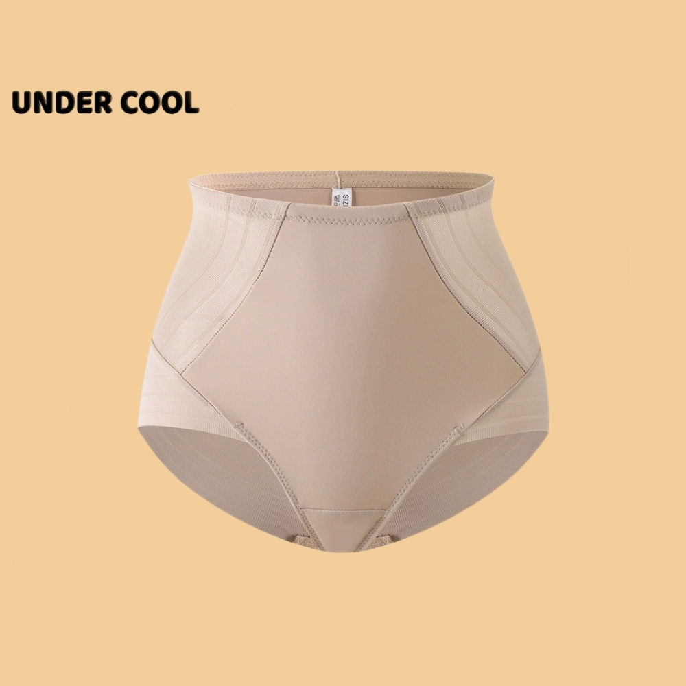 Quần Lót Định Hình Bụng Dưới UNDERCOOL Eo Bằng Lụa Lạnh Không Lộ, cạp cao, màu da đen QL46