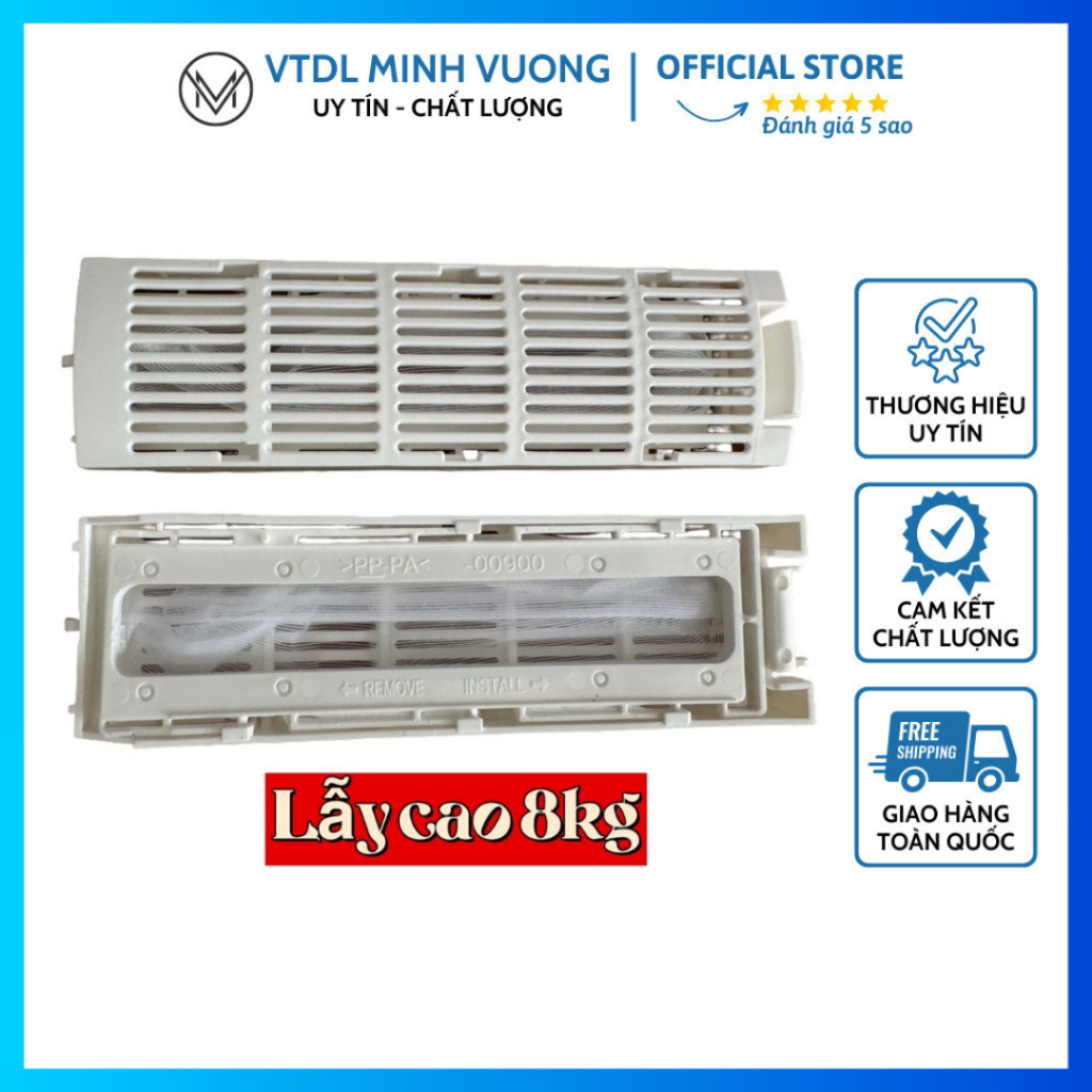 Túi Lọc Rác Máy Giặt Sanyo 8-9kg (Lẫy Cao) Chất Liệu Nhựa Cao Cấp