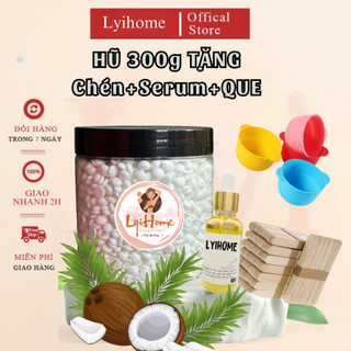 [TẶNG CHÉN SILICON+SERUM] Hũ 500g sáp wax lông nóng lyihome, sáp sữa dừa thơm dẻo,bám lông tốt