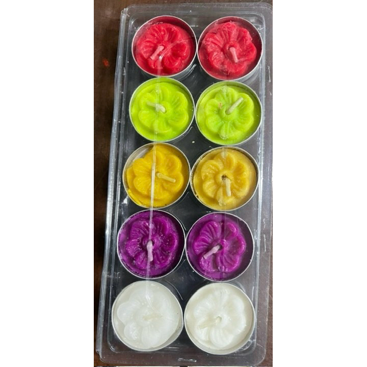 NẾN ĐỒNG XU, NẾN NGHÊ THUẬT SẮC MÀU, VỈ 10 VIÊN - VPP QUỐC HUY