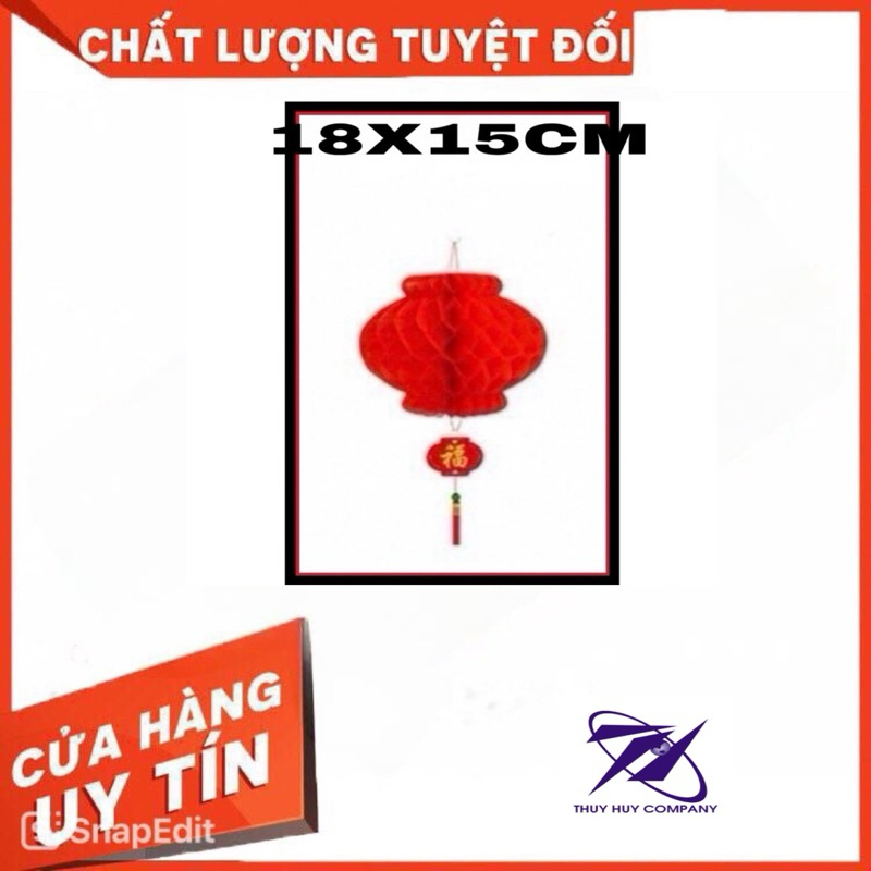 [SÉT] 2 QUẢ CẦU ĐỎ NILON XẾP TRANG TRÍ TẾT, KT18x15CM - SÁCH VPP QUỐC HUY