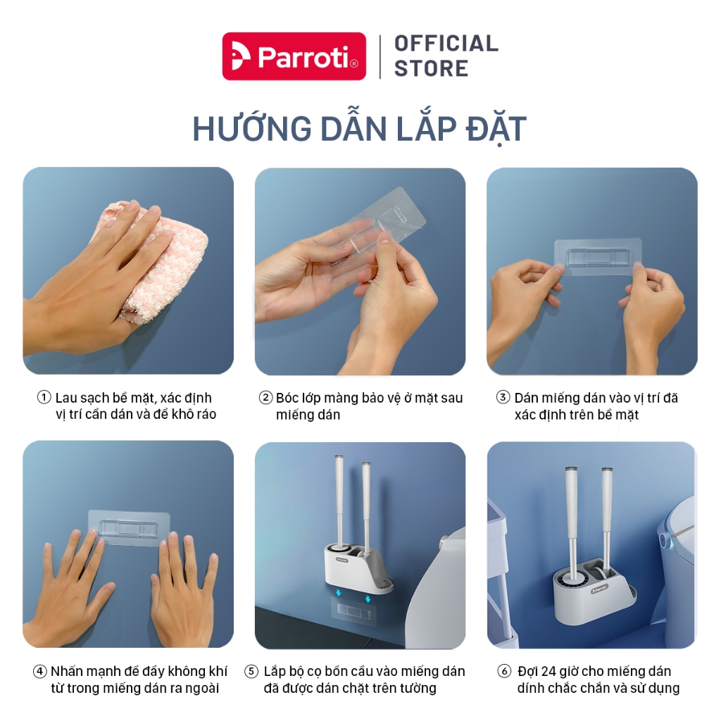 Ảnh Miếng Dán Tường Thay Thế Bộ Cọ Bồn Cầu Silicon - SL02 2