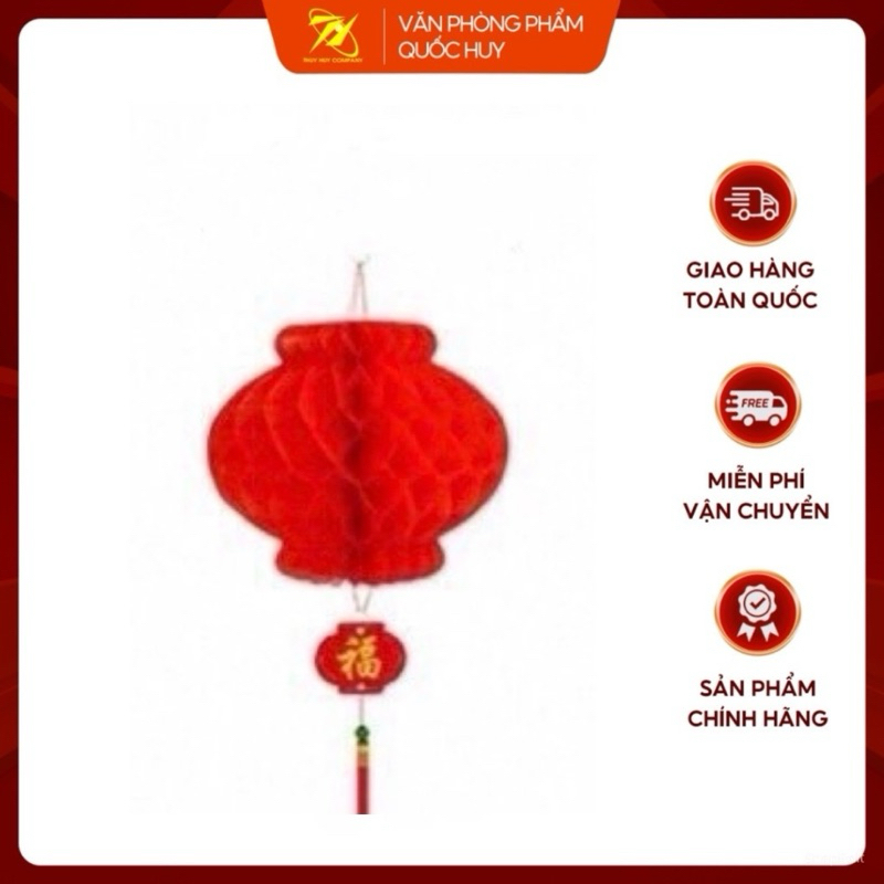 [SÉT] 2 QUẢ CẦU ĐỎ NILON XẾP TRANG TRÍ TẾT, SỐ 4, KT10x11CM - VPP QUỐC HUY