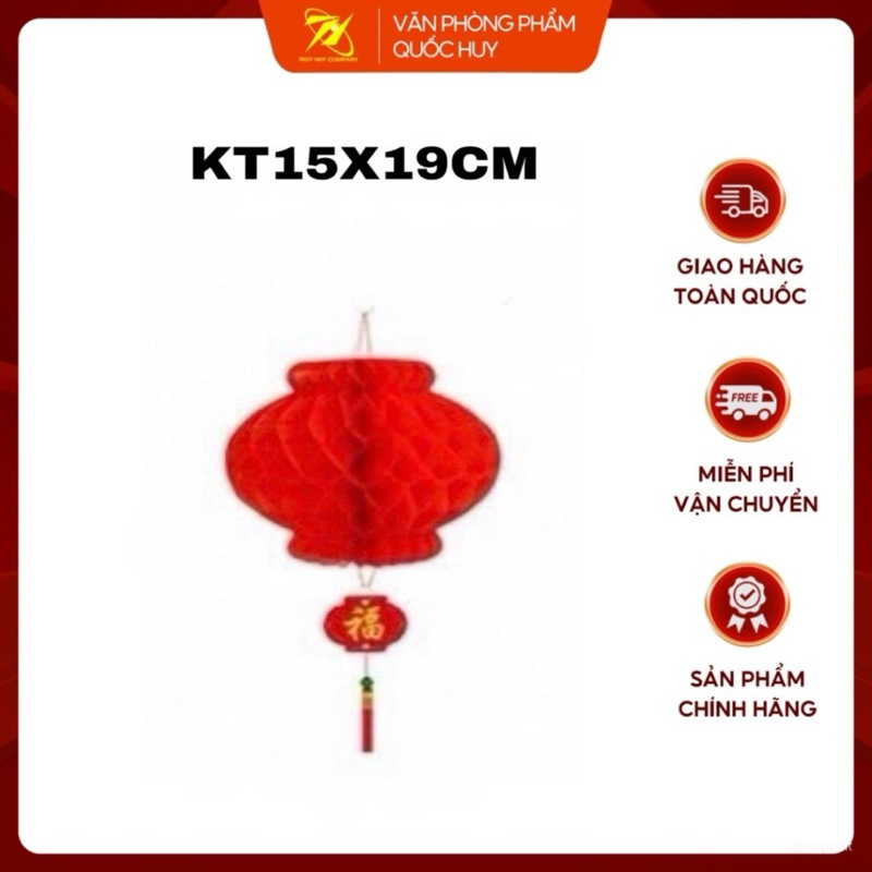 [SÉT] 2 QUẢ CẦU ĐỎ NILON XẾP TRANG TRÍ TẾT, SỐ 8, KT15x19CM - VPP QUỐC HUY